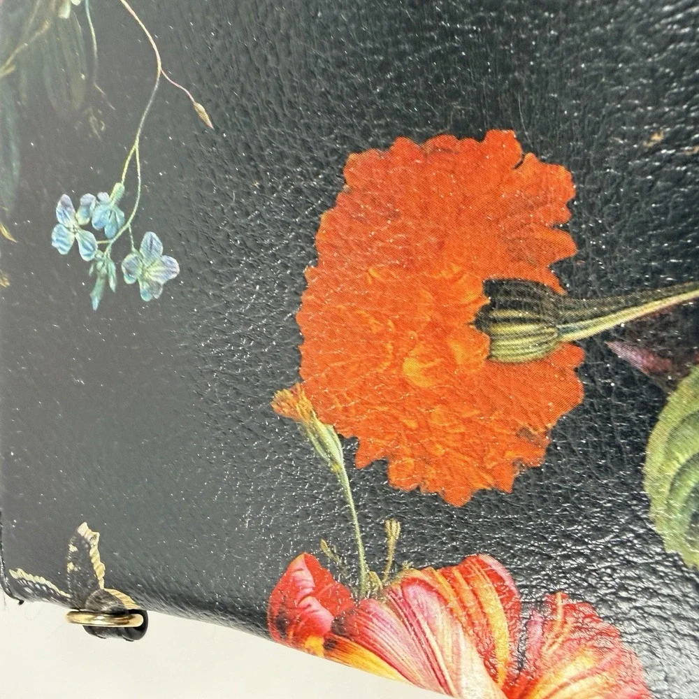 Lodis Italian Leather Wallet Organizer Rosalia Floral Crossbody Purse